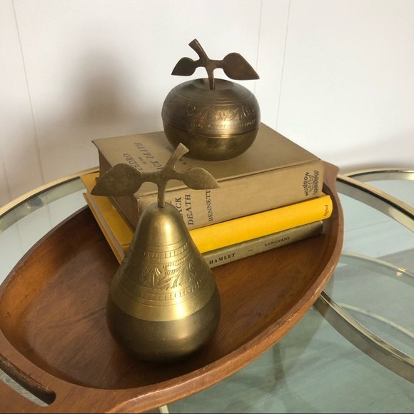 Vintage Brass Apple & Pear Trinket Dishes - Picture 3 of 8